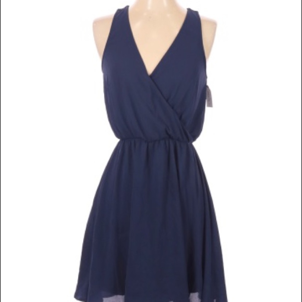 Lush Kylie Skater Dress Navy Blue